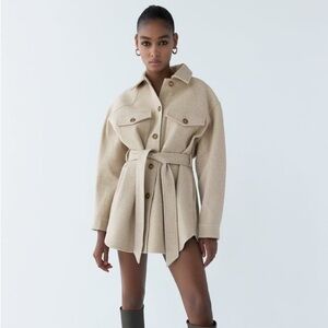Zara belted overshirt/shacket